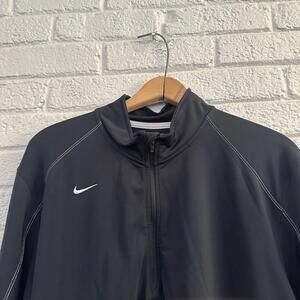 Nike Dri Fit Quarter Zip Embroidered Sweater Large‎ Black Pullover L